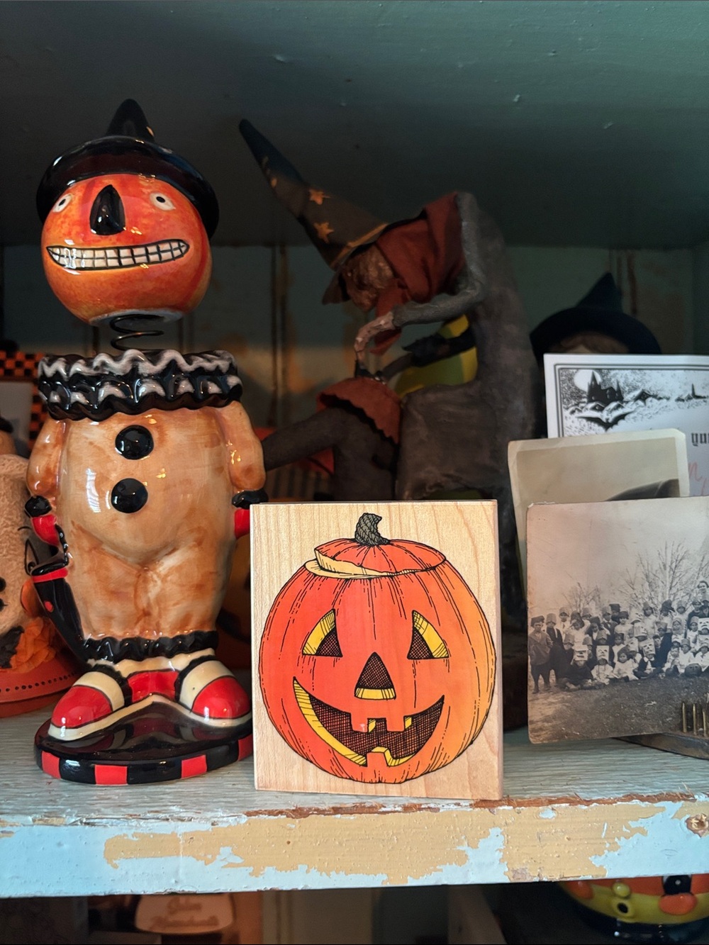 Hero Arts GIANT PUMPKIN Jack-O-lantern Wood Mount Rubber Stamp Halloween 1995